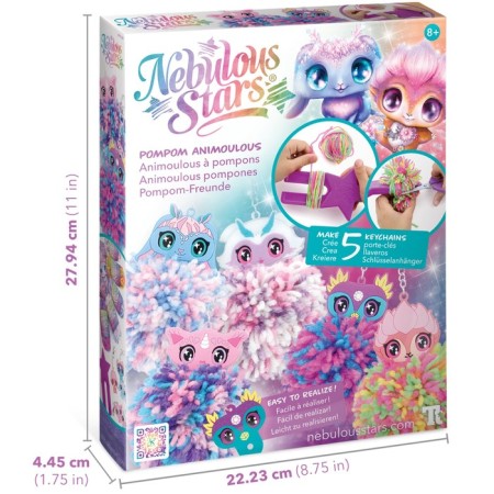 A set for creating Nebulous Stars Paloma keychalets, with color pompons-1