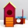 House for rodents with ladder 25 x 22 x 22 cm