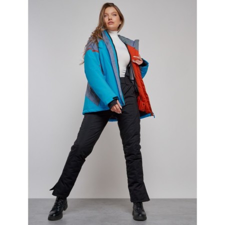 Ski jacket women's winter, size 60, blue color-21