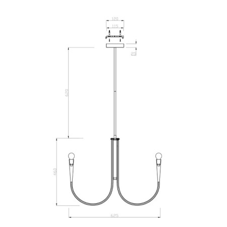 Suspended lamp Freya Fr5253PL-06N Branches, 625x625x1100 mm, E14, 6x40W, Nickel color-1