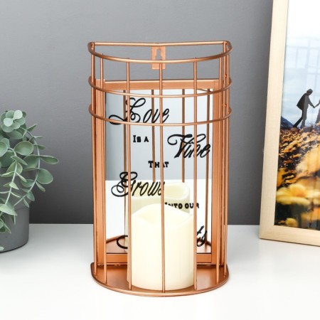 Spinker "candle" LED from batteries 3AAA copper 15x11x25 cm Risalux-3