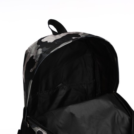 Youth backpack from textiles, 3 pockets, gray color-5