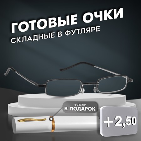Ready glasses GA0127 A (color: C3 silver; diopter: +2.5; tint: no)-1