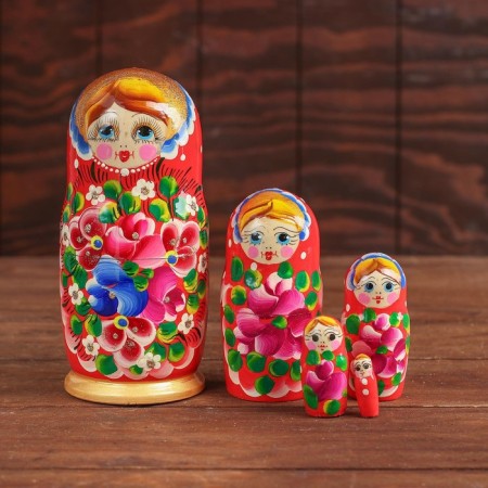 Matryoshka 5 in 1, painted, mix