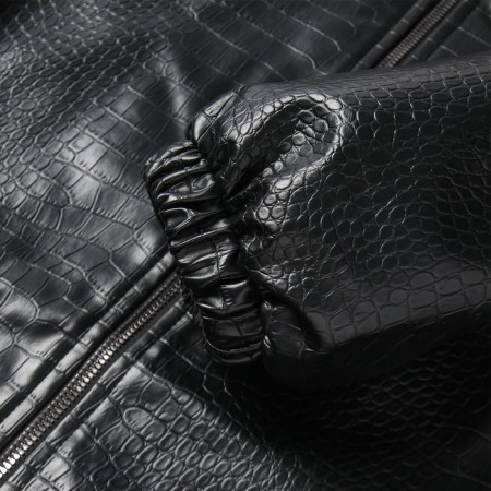 Bombber (jacket) Women's minku: Eco leather Black color, river 42-2