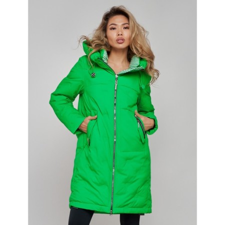 Coat insulated winter female, size 42, green color-4