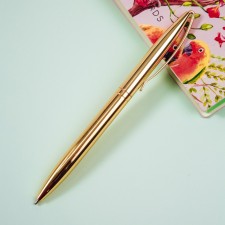 Ballpoint handle Meshu Gold, blue rod, metal case