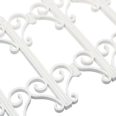 Decorative fence, 25 × 180 cm, 5 sections, plastic, white, "classics"-9