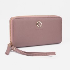 Women's wallet with zipper, color of powder