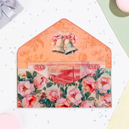 The envelope is "a beautiful couple on the wedding day!" Cutting off, congregation, embossing-1