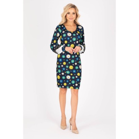 Female dress, size 44, blue, green color-6