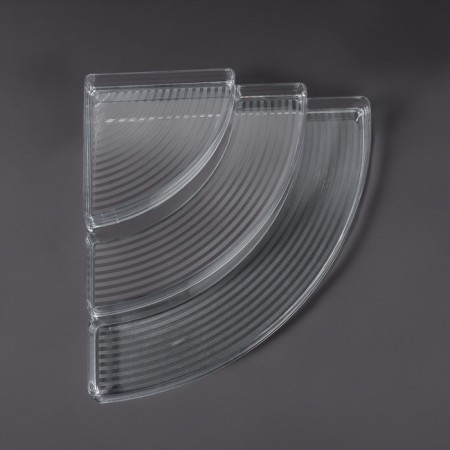 Organizer for storage, 3 sections, 26 × 26 × 10 cm, the color is transparent-1