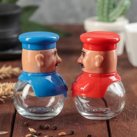 Set for glass spices on the stand “Wittty”, 2 items: Solonka, List, Mix color-6