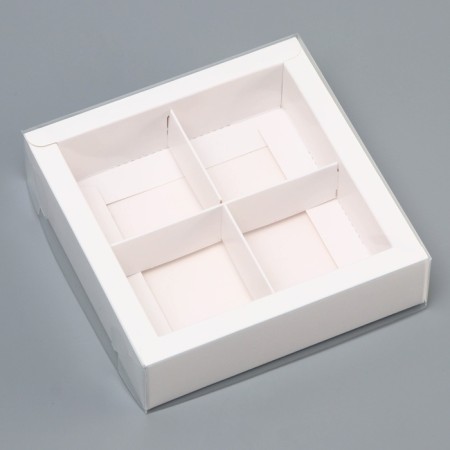 Box for 4 sweets, 12.5 x 12.5 x 3.5 cm. Confectionery packaging-1