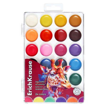 Watercolor 24 Colors Erichkrause "Safari", with UV brightness protection, in the box