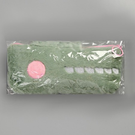 Penal school soft "crocodile", 20x8 cm, plush, green-6