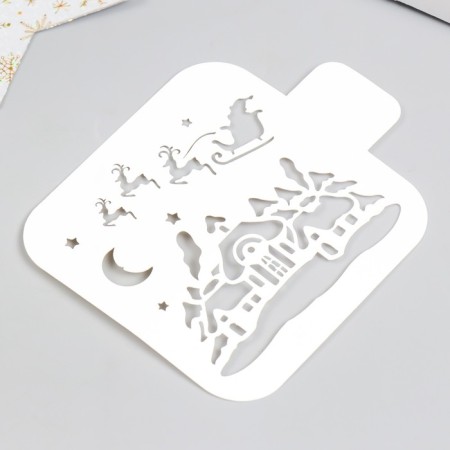Plastic stencil "Christmas Night" 9x9 cm-1