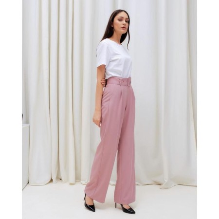 Women's straight pants MIST, size 50, pink color-4