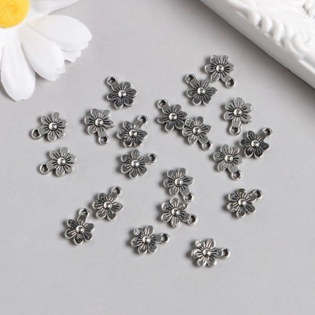 Decor for creativity Metal "Little Flower" silver 1.2x0.9 cm-1