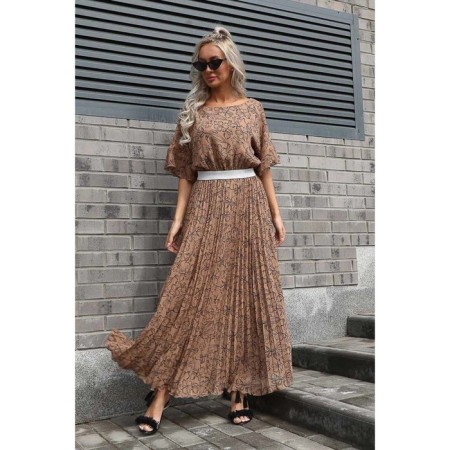 Female dress, size 50, beige color-2