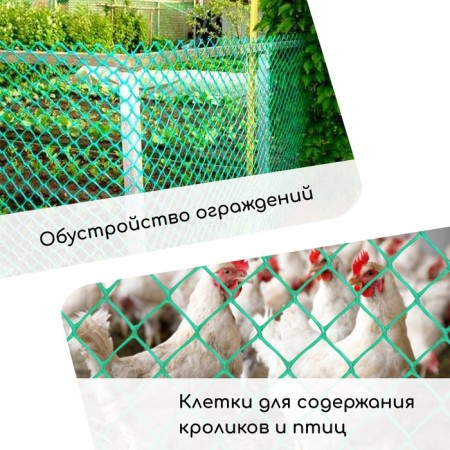 Garden grid, 1 × 20 m, cell square 83 × 83 mm, plastic, green, Greengo-3