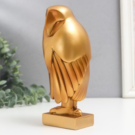 Souvenir Polystone "Polar owl" gold 7x8x21 cm-2