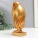 Souvenir Polystone "Polar owl" gold 7x8x21 cm