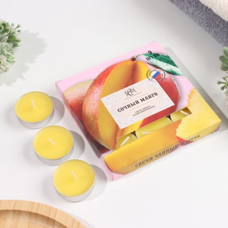 A set of tea candles flavored "juicy mangoes", 10g, 9 pieces-4
