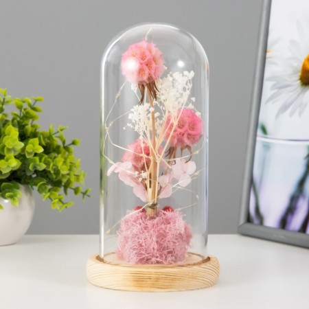 Nightlight "Pink Flowers" LED from batteries 3HAAA 11x11x22 cm Risalux
