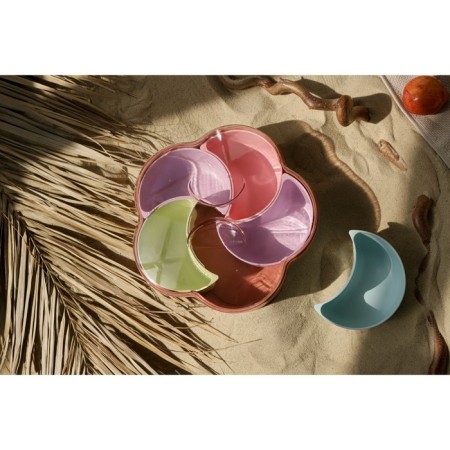Menzhitsa with the Baroque lid, 26 × 25 × 7 cm, 5 removable cells, color mix-8