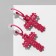 Emall earrings "cross" openwork, matte pink color