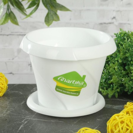 Pot with the Podon "Florian", 300 ml, white color