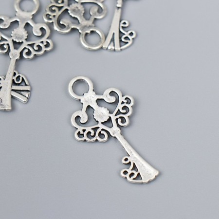 Decor for creativity Metal "Disordered key" silver 3884M012 3.3x1.8 cm-1
