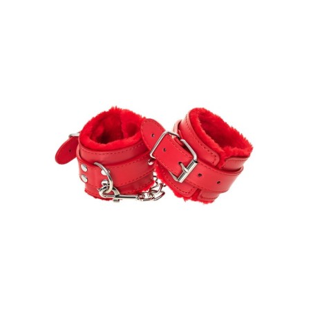 Handcuffs Anonymo, PU Skin, 27 cm, red color-1