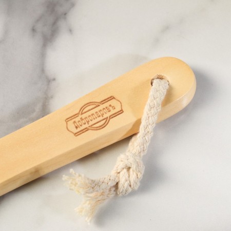 Massage brush made of natural bristles, with a handle, smooth-8