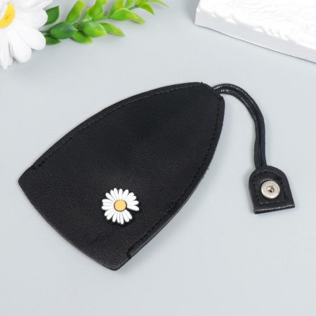 Trick to the leatherette to the hidden "chamomile" black 11.5x7.5 cm-2