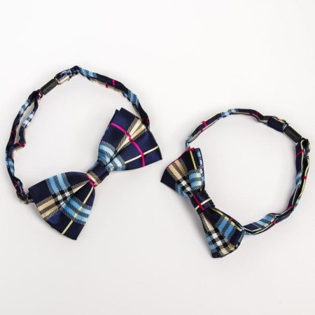 A tie - a butterfly for a boy and dad “Set for a photo shoot”, 2 pcs., Blue color, M&B-1