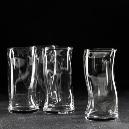 Glasses Amorf, 400 ml, set 4 pcs., Glass, transparent