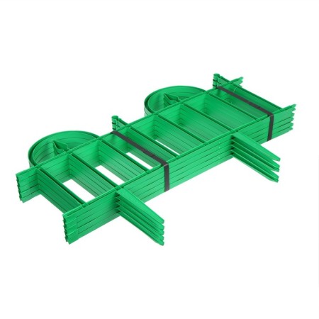 Decorative fence, 40 × 310 cm, 5 sections, plastic, green-10