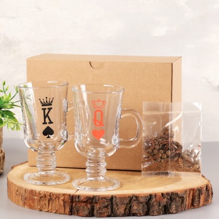 A set of mugs for mulled wine "King and Queen" two pieces in a box, spices-5