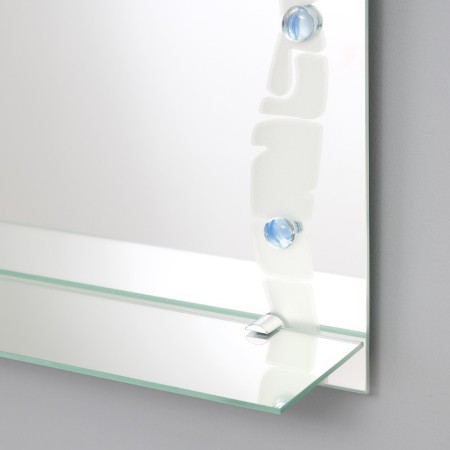 Mirror "Ornament", with sandblasting graphics and fusing, wall, with a shelf, 50 × 62 cm-1