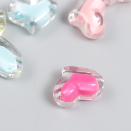 Plastic beads "Heart - Inner Assortment" 20 g 1.5x2.1 cm-2