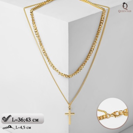Piece "chain" cross, color gold, 43 cm