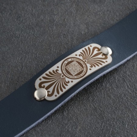 Bracelet "rich", genuine leather, steel-5