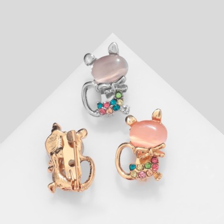 Brooch "cat" assorted, color mix (indivisible packing 12 pcs., Price per pcs.)-2