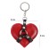 Leather keychain for a car key, heart, genuine leather
