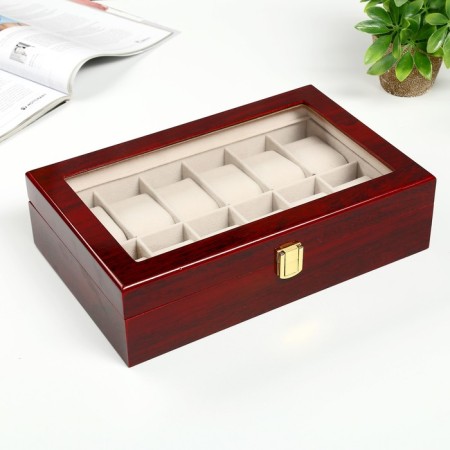 Casket Wood for the clock 12 "Red-brown" varnish 8.3x31x20 cm