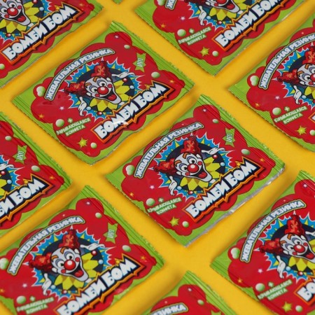 The candy exploding "bombing", the taste of fruits and strawberries, with a chewing elastic band, 3 g-3