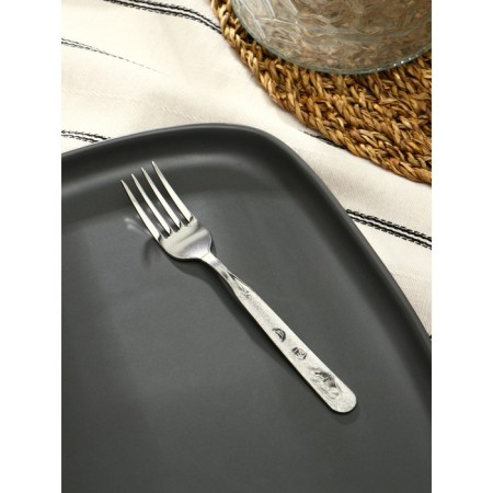 Dining Baby “Burn” fork, h = 15 cm, thickness 1.5 mm, silver color