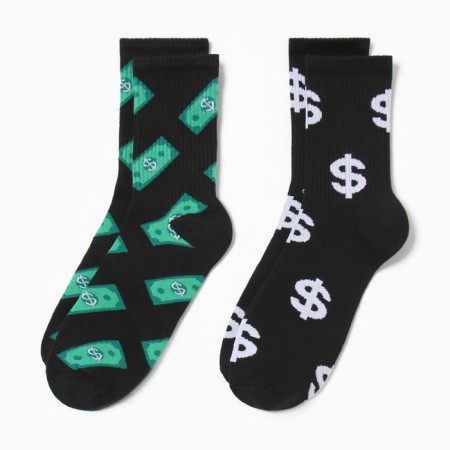 Set of men's socks "dollar" 2 pairs, size 41-44 (27-29 cm)-1